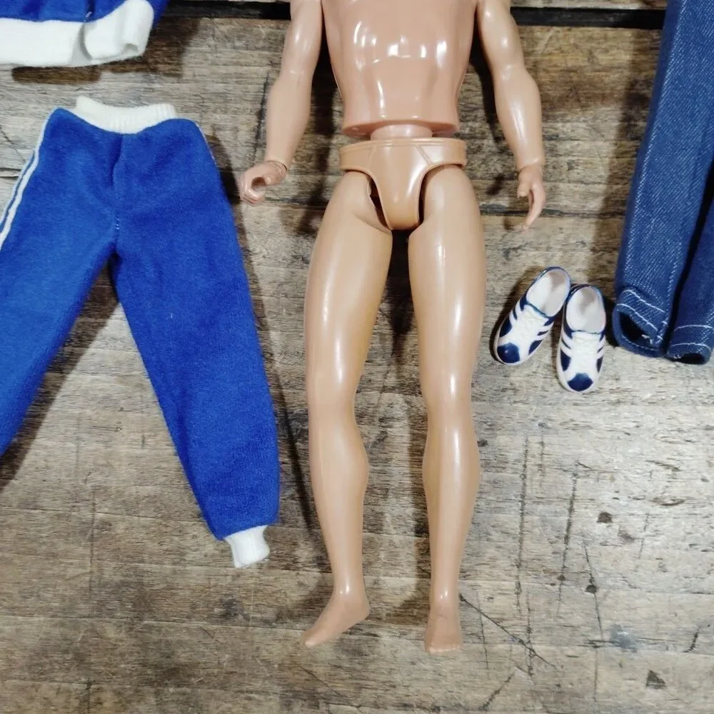 Vintage Mattel KEN Barbie Doll 1968 Body Twist N Turn Clothing Shoes Track Pants